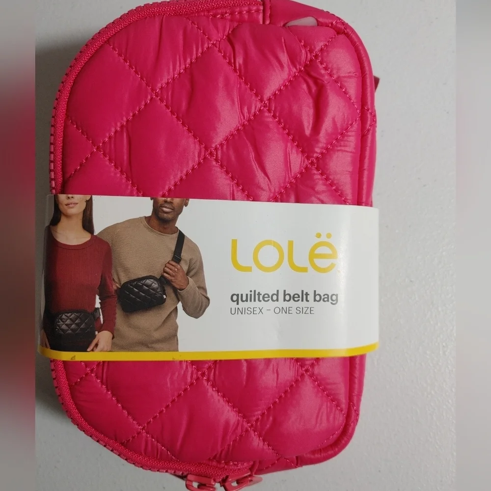 NWT lole (Lolë)‎ Unisex Quilted Belt Bag Pink OS